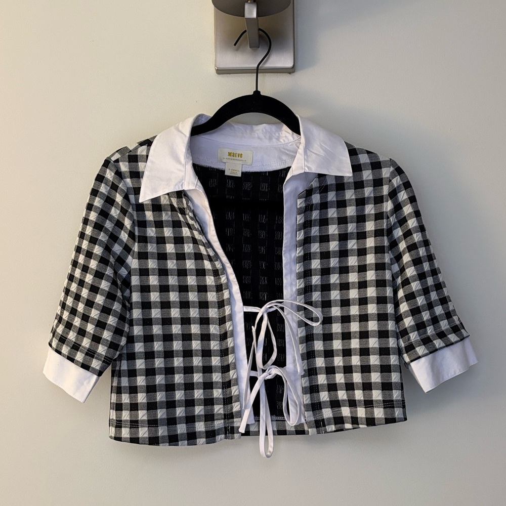 Maeve Anthropologie Collared Tie-Front Top, Women’s XS
